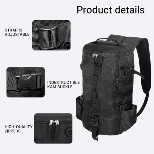 FishingPepo Fishing Tackle Backpack with Rod & Bottle Holder, Lightweight Outdoor Water-Resistant Fishing Gear Shoulder St...