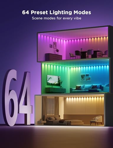 Govee RGBIC String Downlights, Smart LED String Lights Works with Alexa, Color Changing Indoor Wall Light Fixture for Part...