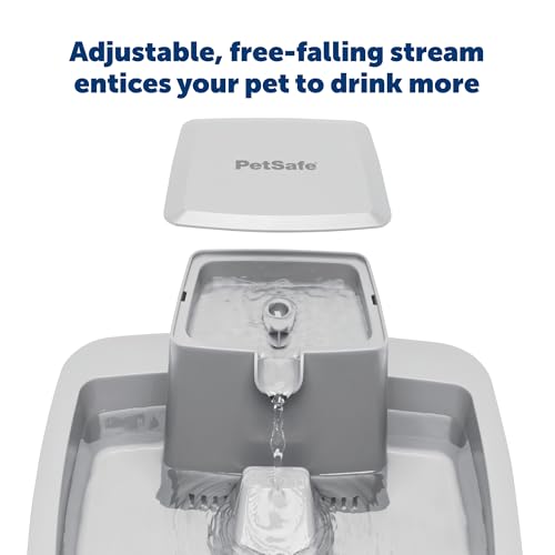 PetSafe Drinkwell Pet Fountain,Dog Water Bowl Dispenser for Cat and Dogs, Plastic, Adjustable Flow Control, Easy to Clean ...