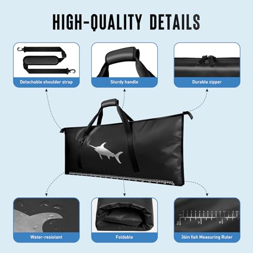 RANDUN Insulated Fish Cooler Bags for Fishing Kill Bag Fishing Cooler Bag Portable Leakproof - Fish Bags for Caught Fish K...