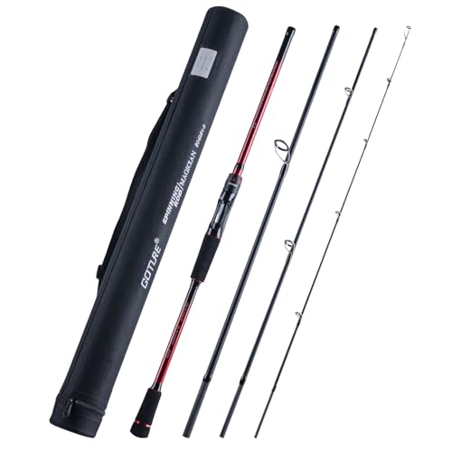 Goture Travel Fishing Rods with Case, 4 Piece Fishing Rod, Casting/Spinning Rod, 24T Carbon Fiber Quality Fishing Pole for...