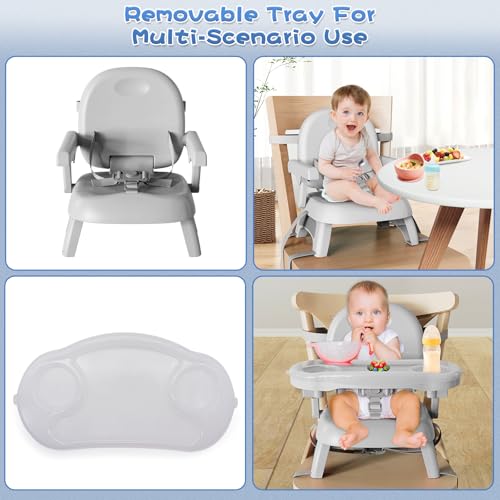 Mostop Baby Booster Seat for Dining Table: High Chair Folding Travel Baby Booster with Removal Tray, Easy Clean, Height Ad...