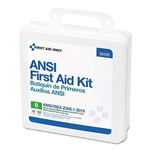 First Aid Only 90566 ANSI B 2015 and OSHA Compliant First Aid Kit, 50-Person Emergency First Aid Kit for Business, Home, C...