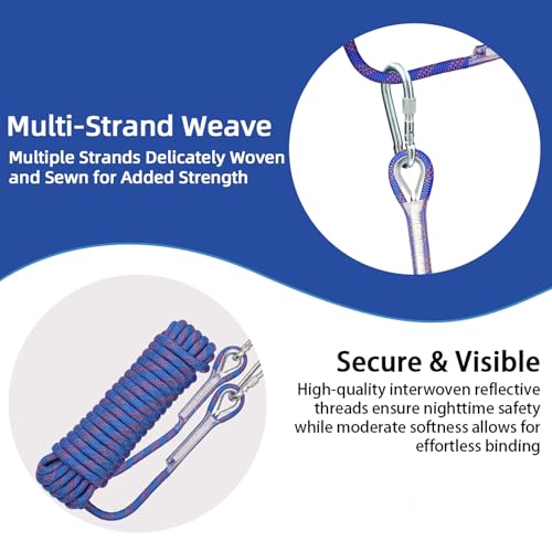 DELLNA 8mm Static Climbing Rope - Heavy Duty Climbing Rope for Rock Climbing, Tree Climbing Gear, Arborist Rope, and Campi...