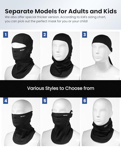 ILM Motorcycle Balaclava Face Mask Adult Youth for Ski Model FM01