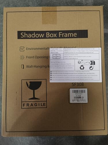GraduatePro Shadow Box Frame 11x14 Display Case with Linen Back, Real Glass Window Door with Hinge, Picture Frame Wedding Bouquet Memorabilia Medals Photos Memory Box for Keepsakes, Carbonized Black