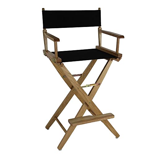 American Trails Extra-Wide Premium 30" Director's Chair Black Frame with Black Canvas, Bar Height