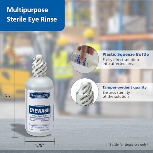 First Aid Only SmartCompliance Refill Eye Wash Solution, Sterile Isotonic Buffered Solution for Flushing & Irrigating Eye...