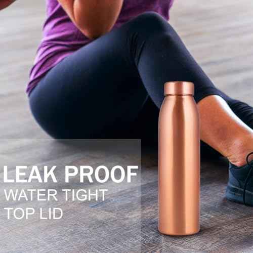 NORMAN JR, Copper Water Bottle 1L - Gift Box of 3, Plain 2, Hammered 1, an Ayurvedic vessel made of pure copper - helps you drink more water with many health benefits