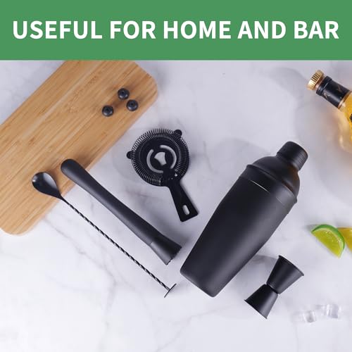 JWJIUEJIU Cocktail Shaker Set Bartender Kit,5 Piece Bar Set Stainless Steel Bar Tools Set for Professional Bartender and H...