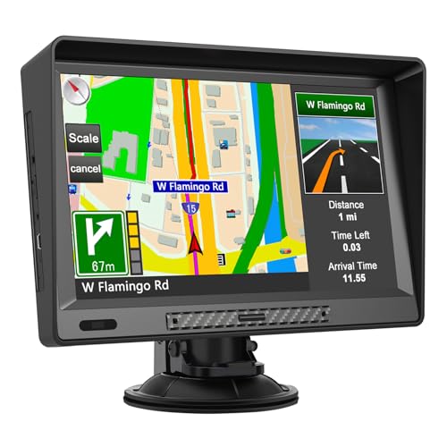 AWESAFE GPS Navigator for Car,Latest 2025 Map,9 inch Touch Screen Real Voice Spoken Navigation System for Cars, Vehicle GP...