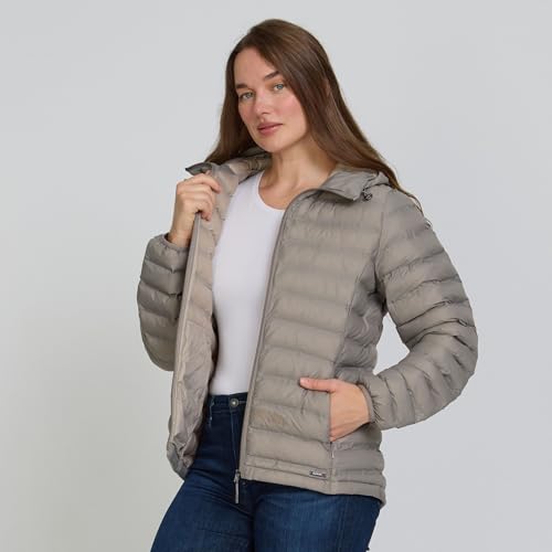 Gerry Packable Puffer Jacket Womens with Hood - Warm Lightweight Travel Full Zip Quilted Womens Puffy Coat for Winter