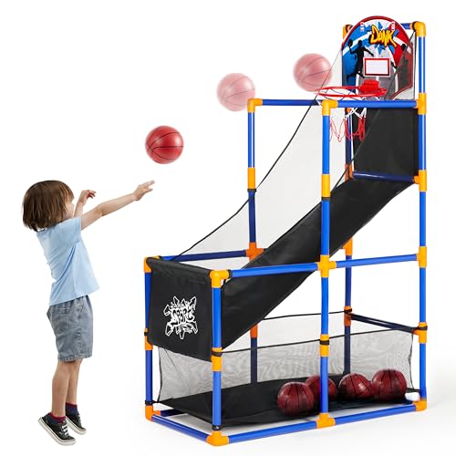 JOYIN Arcade Basketball Game Set with 4 Balls and Hoop for Kids 3 to 12 Years Old Indoor Outdoor Sport Play - Easy Set Up...