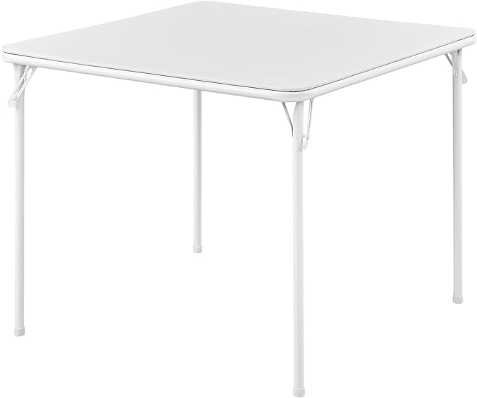 KAIHAOWIN Square Folding Table Vinyl Upholstery Card Table Dining Party Table with Collapsible Legs Portable for Indoor Ou...