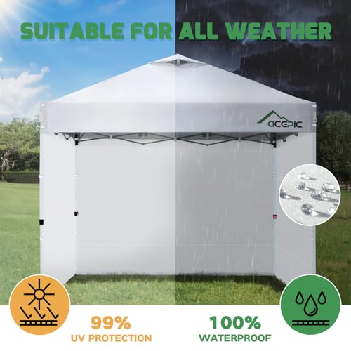 Acepic Canopy Sidewalls for 10x10 Pop Up Canopy Frame, Waterproof UV Protection Material for Outdoor Events, Courtyard, Ve...