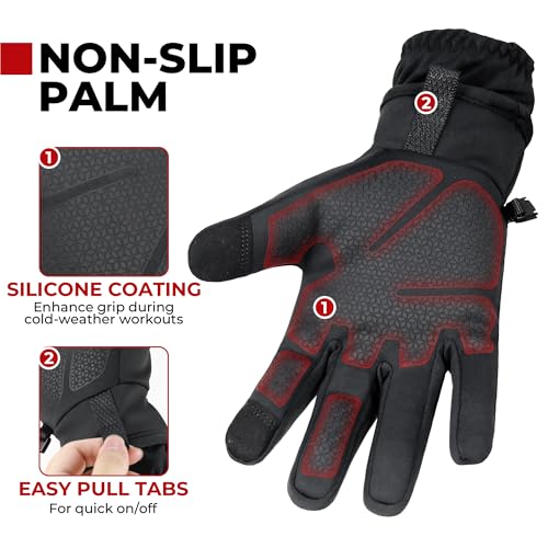 HANDLANDY Winter Gloves for Men & Women, Insulated Waterproof for Cold Weather, Thermal Glove for Cycling, Ski, Riding, Dr...