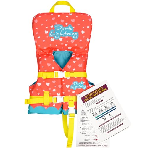 Dark Lightning USCG Approved Infant Life Jacket 0-30 lbs, Swim Vest for Baby/Toddlers 1-3 Year Old 20-30 lbs,Toddler Float...