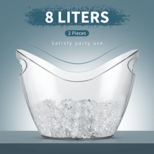 Ice Bucket Parties Wine Bucket Plastic Clear Acrylic For 8 Liter Plastic Tub Perfect for 5 Champagne, Wine or Beer Bottle...