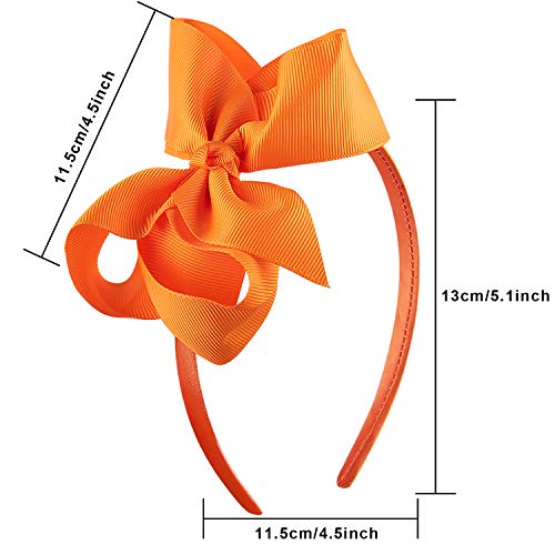 SIQUK 12 Pieces Bow Headbands for Girls Headband with Ribbon Bow Boutique Grosgrain Headbands, 12 Colors