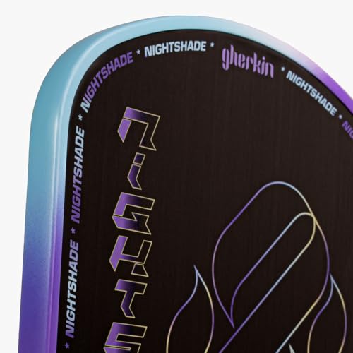 Gherkin Nightshade Pickleball Paddle - TPU Edgeguard - 14mm Polypropylene Honeycomb Core - 10mm Wide-Cells - Polyurethane ...