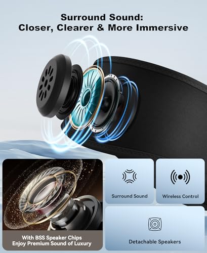 MUSICOZY Sleep Headphones Bluetooth 5.4 Headband, Sports Wireless Earphones Sweat Resistant Earbuds Sleeping Headphone wit...