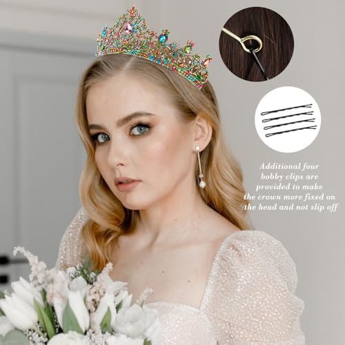 AHONEY Medieval Tiaras and Crowns for Women, Baroque Queen Crown Vintage Princess Fairy Tiara for Birthday Prom Halloween ...
