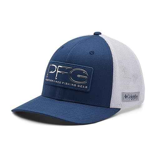Columbia Unisex PFG Hooks Mesh Ball Cap-High Crown, Carbon/Silver, XX-Large