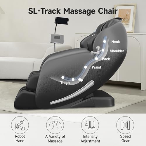 Real Relax 2026 Massage Chair Full Body,Zero Gravity SL-Track Shiatsu Massage Recliner with Upgraded Phone Controller and ...