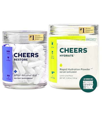 Cheers Classic Combo | Restore + Hydrate | Rehydrate & Feel Better After Drinking | DHM, L-Cysteine, B-Vitamins, Electroly...