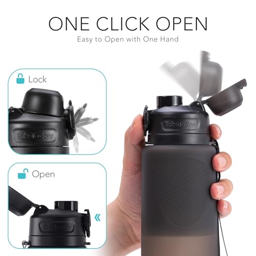 TakeToday Collapsible Water Bottles 32oz, Foldable Travel Water Bottle, BPA Free, Silicone Water Bottle Leakproof for Hiki...