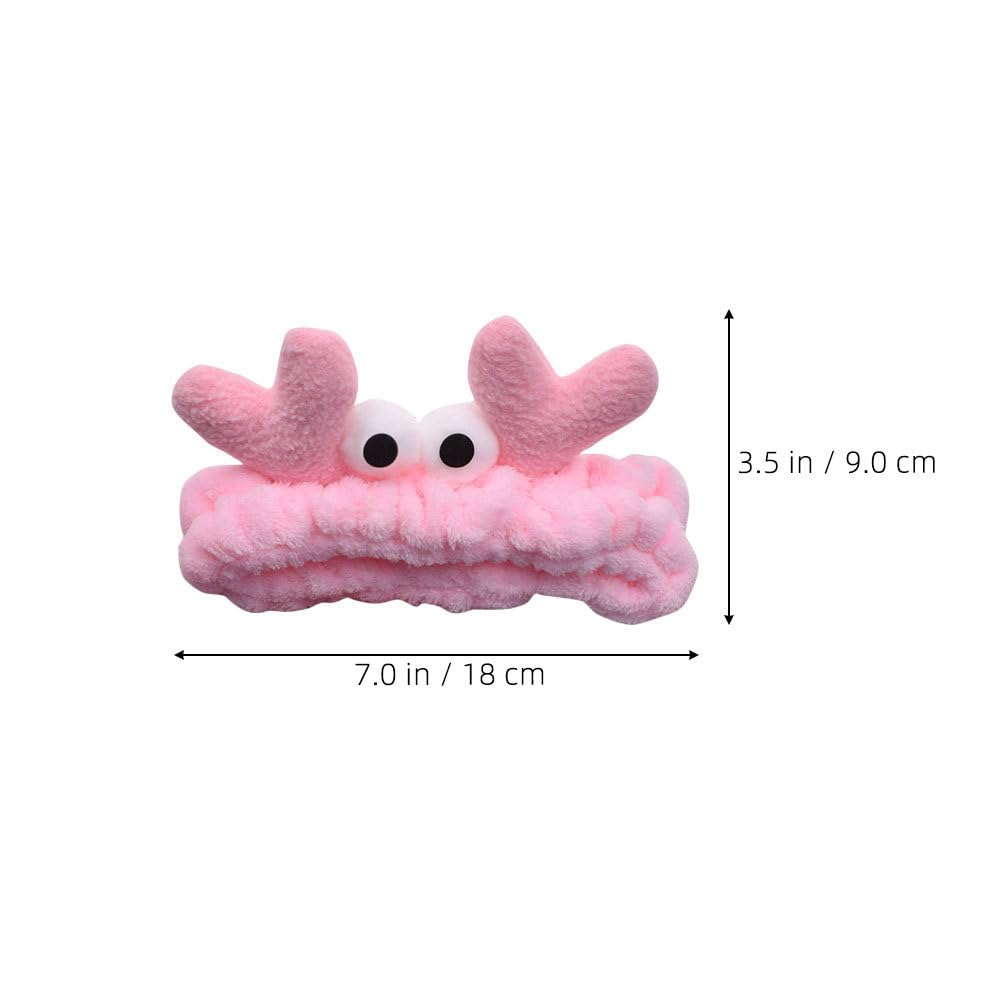 Beaupretty 2 Pieces Spa Headband Face Wash Headband Cute Cartoon Crab Headband Elastic Hair Band Women Girls Makeup Hairbands(Kh