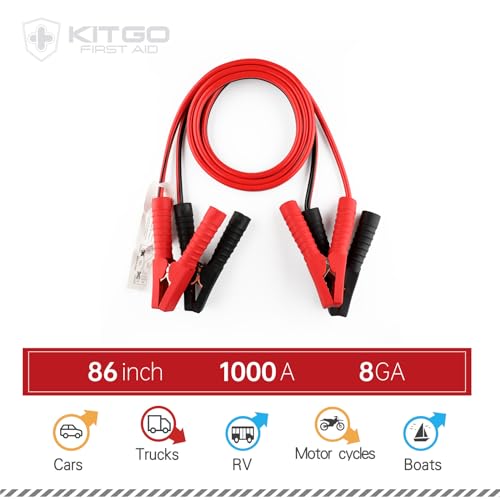 Kitgo Car Emergency Kit,Premium Roadside Assistance Essentials with Jumper Cables, Flashlight, Shovel, Screwdriver Set - I...