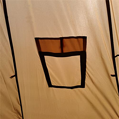 Ultralight 2 Person Tipi Hot Tent with Fire Retardant Stove Jack for Flue Pipes with 2 Doors Brown Green