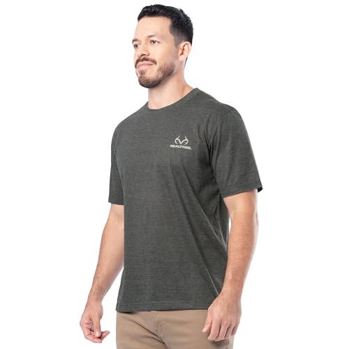 Realtree Mens Short Sleeve Graphic Performance Tee, Moisture Wicking Lightweight T-Shirt for Hunting and Outdoor Lifestyle