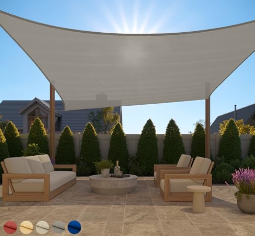 GORILLA GRIP Heavy Duty Sun Shade, UV Protection Fade Tear and Rust Resistant Rectangle Sunshade Canopy, Curved Edges Bloc...
