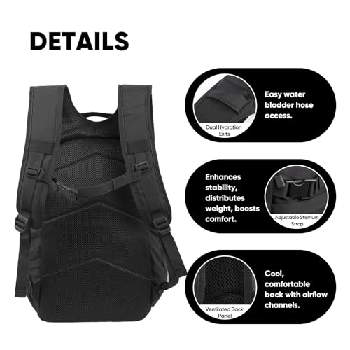 Fortune Edge 35L Tactical Backpack for Men, MOLLE Military Bug Out Bag, Waterproof Rucksack for Hiking with Hydration Port...