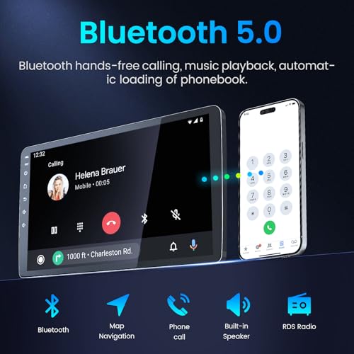 [4Core 64GB ROM] Car Radio Stereo for Jeep Compass Patriot 2010-2016: 10 inch 1280 * 800 Touch Screen 5GWiFi Wireless Carp...