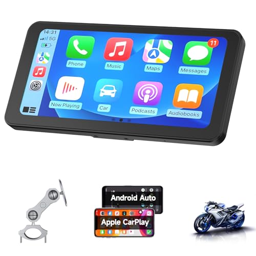 Spedal CL871 6.25" Motorcycle CarPlay ＆ Android Auto Screen, Full Body Waterproof, GPS Navigation for Motorbike, Bluetoot...