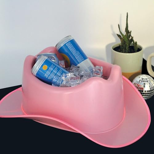 NPW Drinking Buddies Light Up Cowboy Hat Ice Bucket - Cowgirl Hat Shaped Ice Bucket Cooler, LED, Perfect for Parties & Cel...