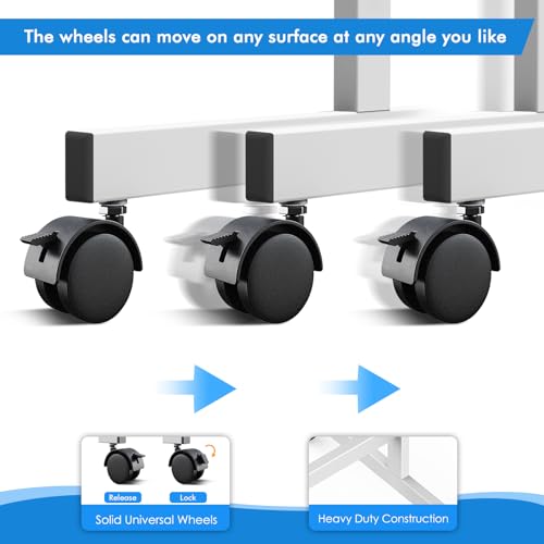 Maxtek Rolling White Board on Wheels 48x32 inch Double Side Magnetic Dry Erase Board with Stand, Aluminum Frame Easel Mobi...