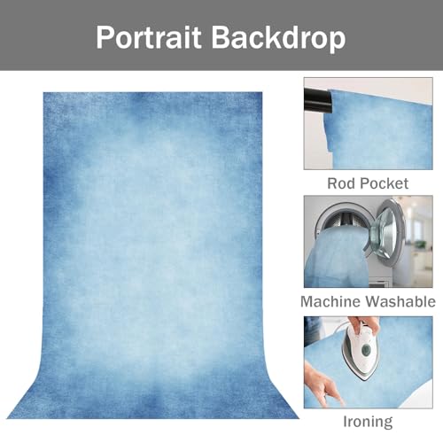 Light Blue Photography Backdrops for Photoshoot, Vintage Abstract Portrait Photo Backdrop, Photo Booth Props 5x7ft