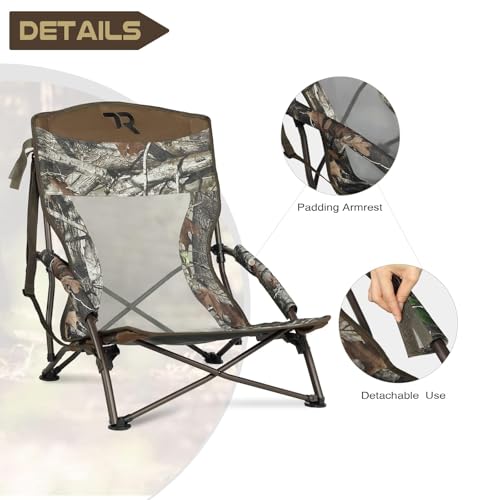 TR Low Camping Chair,Low Lawn Chairs for Concerts Lightweight Heavy Duty,Low Chair with Carry Bag for Outdoor Camping Trav...