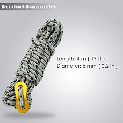 GEERTOP 6 Pack 5 mm Guy Lines Ultralight Tent Cords with Aluminum Adjuster Tensioner Outdoor Camping Guylines Ropes for Te...