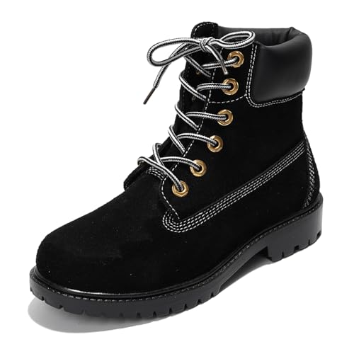 Cape Robbin Cow Suede Leather Slip-Resistant Ankle Boots Womens - Lace-Up Combat Boots - Water-Resistant Fall Moto Boots, ...