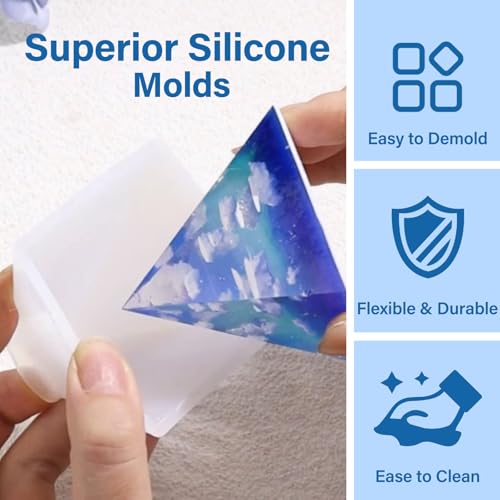 LET'S RESIN Epoxy Resin Kits and Molds Complete Set, 16oz Resin Art Kit with Silicone Molds, Pigment, Dried Flowers, Craft...
