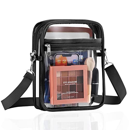 MoKo Clear Bag Stadium Approved for Women, Crossbody Bag Purse Adjustable Strap Shoulder Bags for Concerts Sports Events