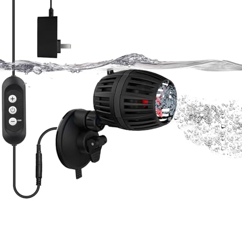 Carefree Fish Aquarium DC12V 10W Wave Maker 4 Level Adjustable Flow Rate Powerhead 1500Gph Wave Pump for 10~60Gal Freshwat...