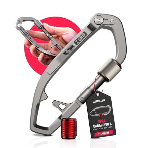 GPCA Multi-Tool Carabiner Clip D Ring Key Chain - Heavy Duty Key Clip for Keys, Small Carabiner Clip, Carabiner Heavy Dut...