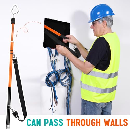 Nuanchu Wire Spanner Plus Telescopic Pole 24 ft High Density Carbon Fiber Telescoping Extension Pole with Insulated Handle...