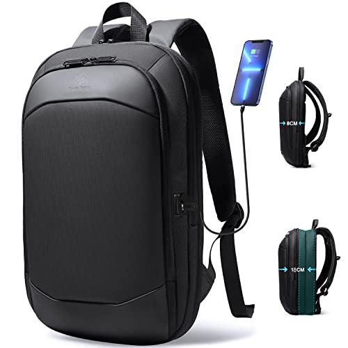 Business Backpack for Men 17 Inch,Slim & Expandable Waterproof Travel Laptop Backpack with USB Charger Port,Anti-Theft Lig...